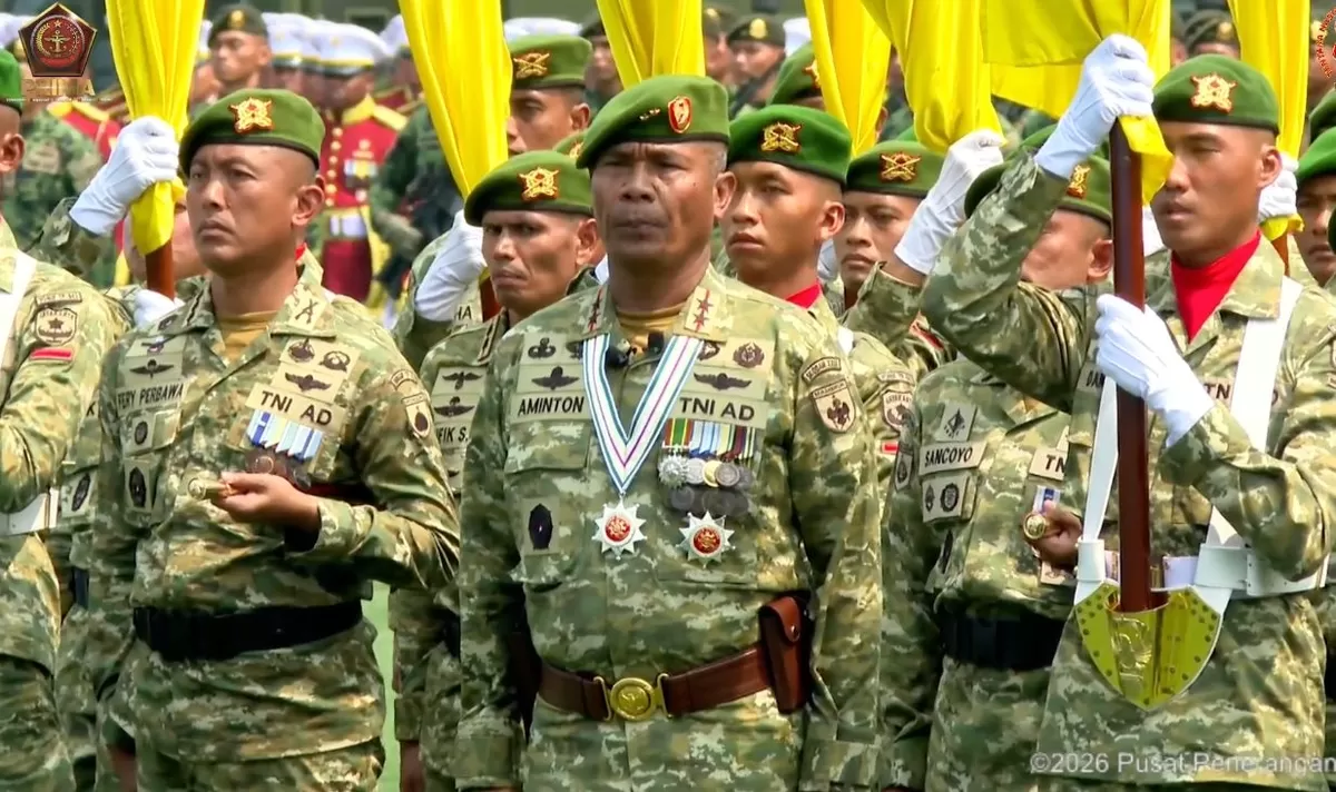 Batalion TNI dalam rangka peringatan HUT TNI 2026 pada Senin, 5 Oktober 2026 (YT Puspen TNI)