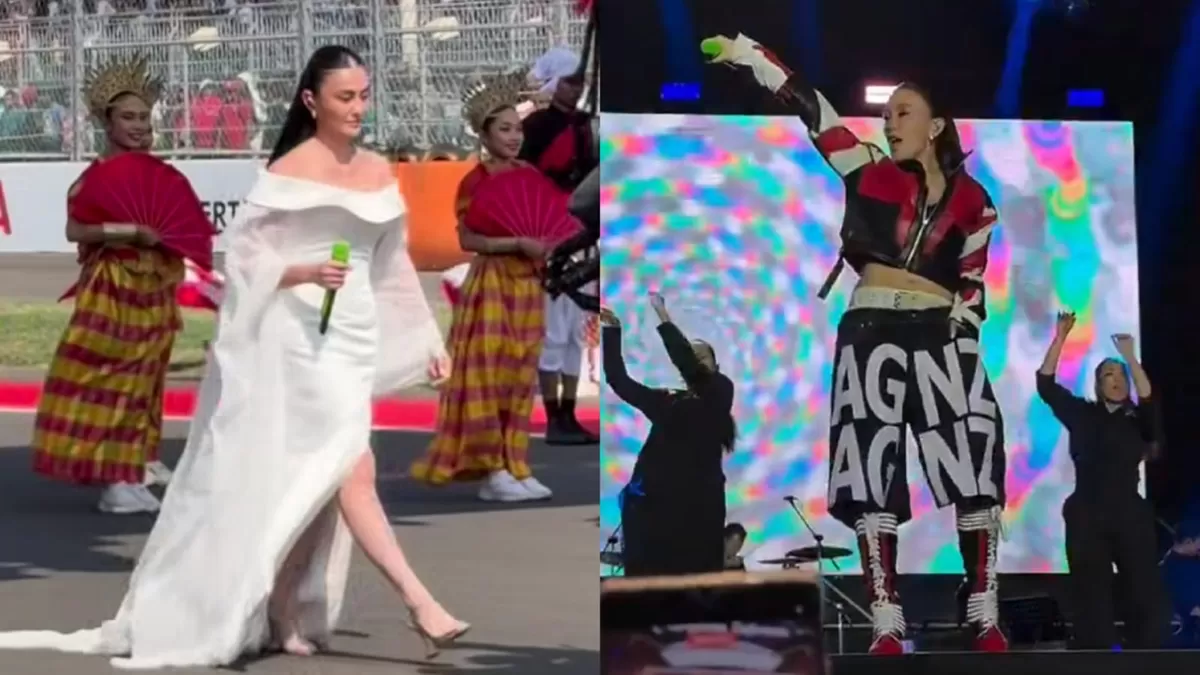 Penampilan Agnez Mo saat opening dan closing ceremony MotoGP Mandalika 2026 (Instagram/itdc_d - X/JangsteNew)
