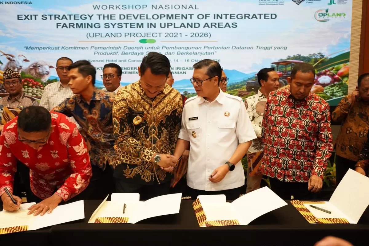 Wakil Bupati Subang Agus Masykur Rosyadi (Kang Akur) menghadiri Workshop Nasional Exit Strategy UPLAND Project untuk memperkuat komitmen keberlanjutan pembangunan pertanian dataran tinggi, di Cibubur, Rabu 14 Oktober 2026 (Dok. Istimewa)