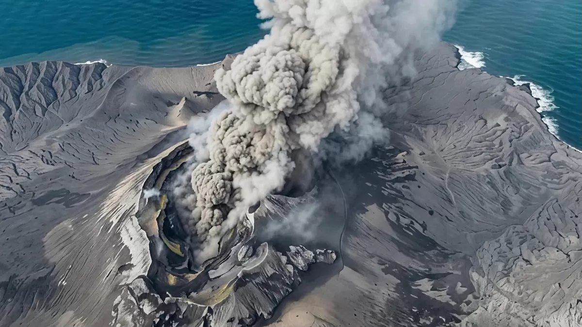 Gunung Anak Krakatau mengalami lima kali erupsi pada Sabtu dini hari, dengan abu vulkanik sempat terdeteksi mengarah ke Banten dan Lampung (Ig/@currentindo)