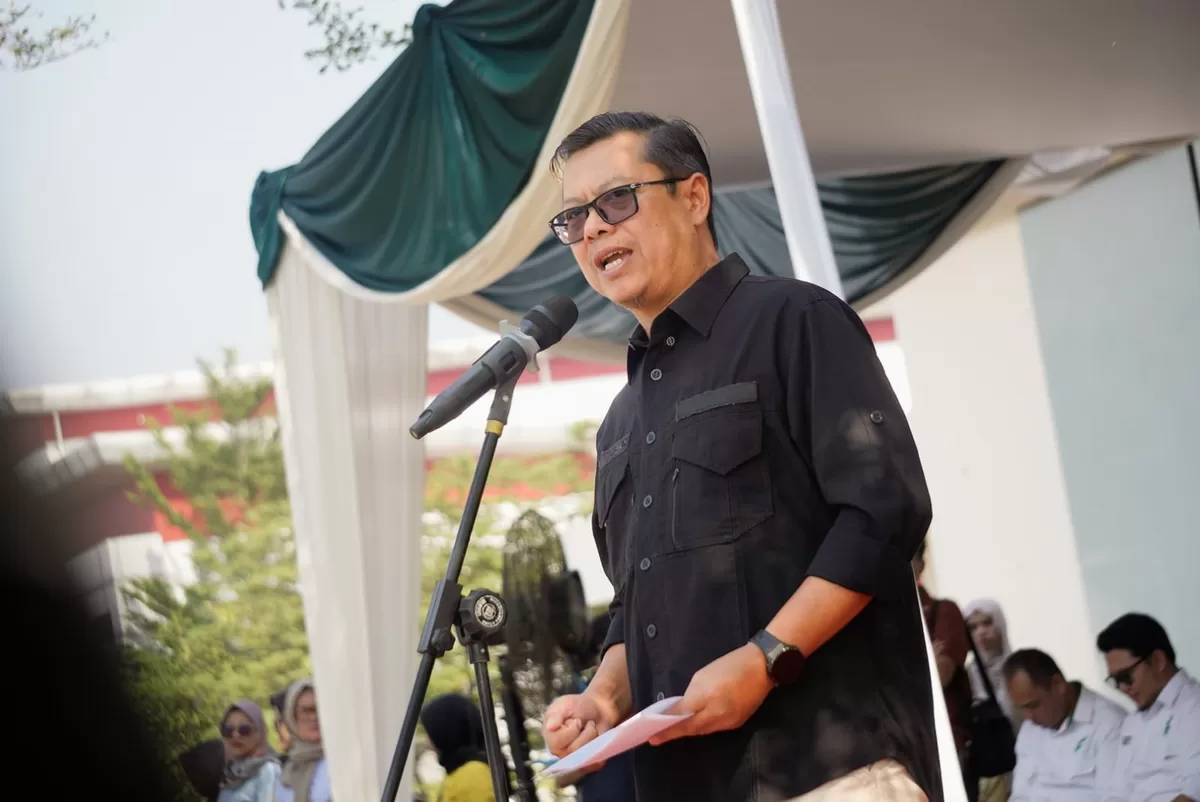 Wakil Bupati Subang, Agus Masykur Rosyadi (Kang Akur) membuka Kejurda LOBB FORBASI Jawa Barat 2026 di Politeknik Negeri Subang, 17 Oktober 2026 (Dok. Istimewa)