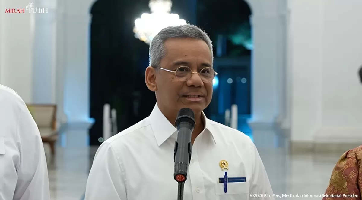 Menkeu Suahasil Nazara saat menyampaikan keterangan kepada wartawan mengenai rencana belanja APBN kuartal IV 2026 di Istana Merdeka, Jakarta, Senin 19 Oktober 2026 (YouTube Sekretariat Presiden)