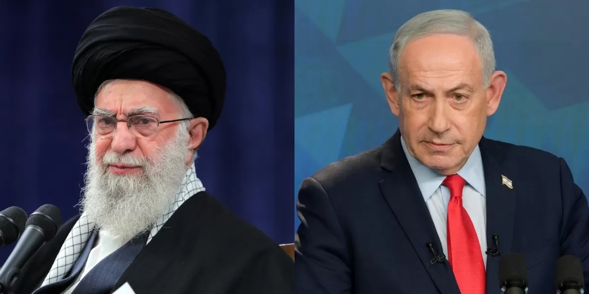 Mantan diplomat Inggris Alistair Crooke mengatakan bahwa Iran bisa mengalahkan Israel dalam perang besar. (Kolase foto X.com/@khamenei_ir/@IsraeliPM)