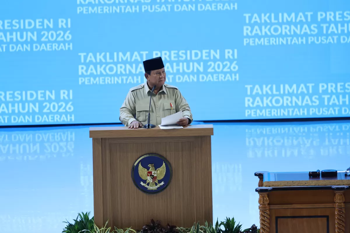 Prabowo pada Rakornas Pemerintah Pusat dan Daerah Tahun 2026. (Dok. Sekretariat Presiden)