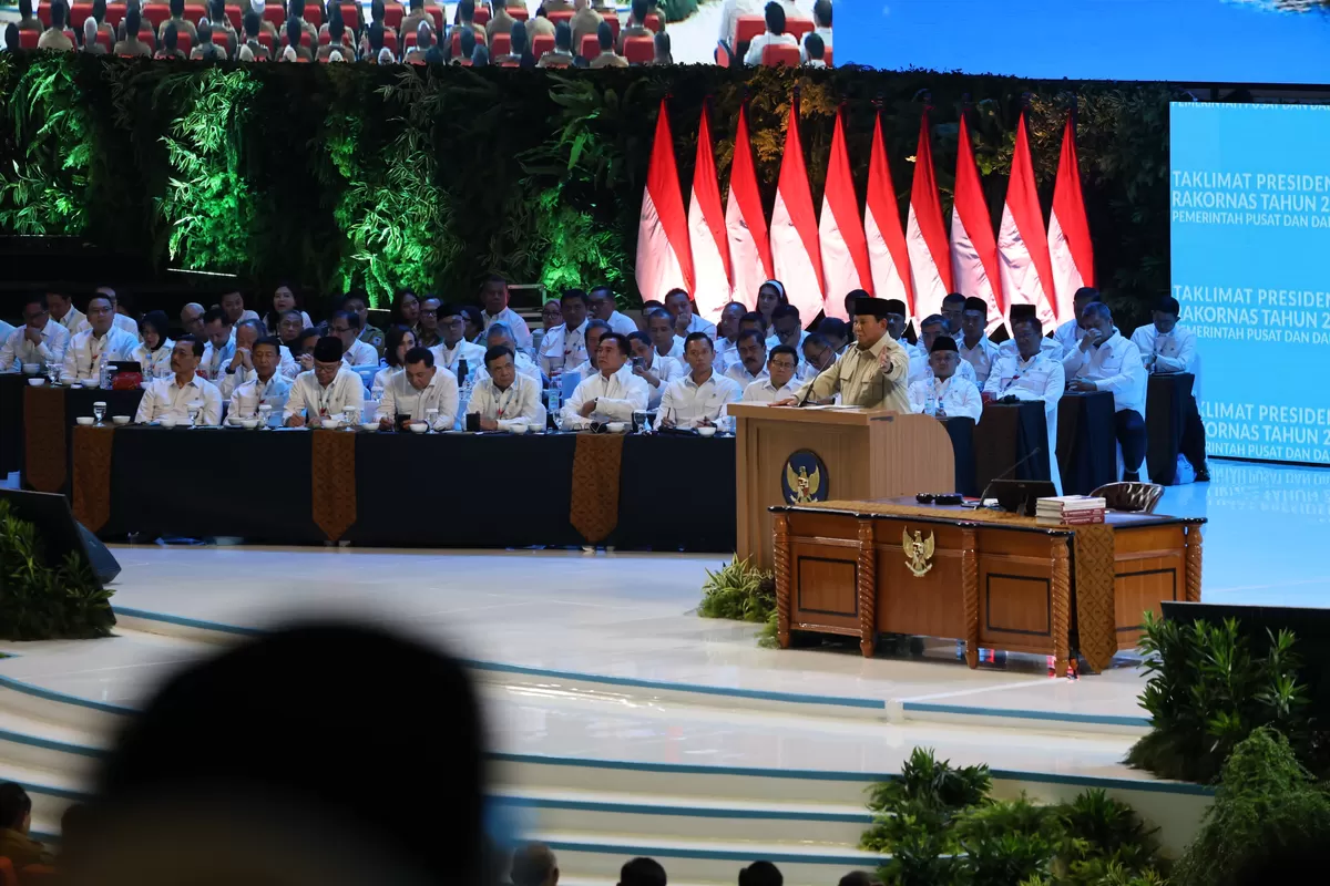 Prabowo tegur persoalan sampah di Rakornas. (Dok. Sekretariat Presiden)