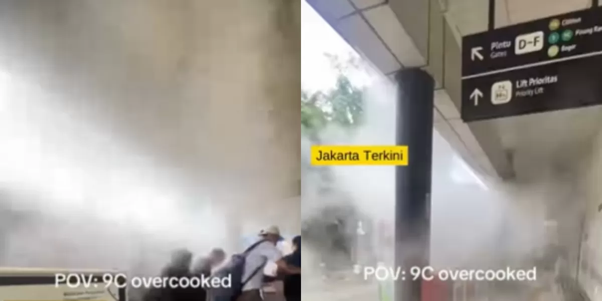 Bus Transjakarta rute Pinang Ranti Pluit di Jakarta viral di media sosial akibat adanya asap tebal dan cairan hijau. (Instagram.com/@jakarta.terkini)