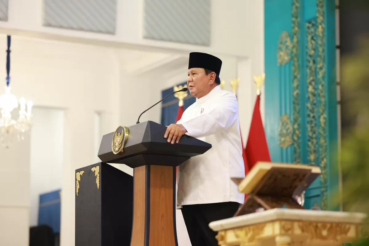 Prabowo saat menghadiri peringatan Nuzulul Qur&rsquo;an 1447 Hijriah. (Bakom RI)
