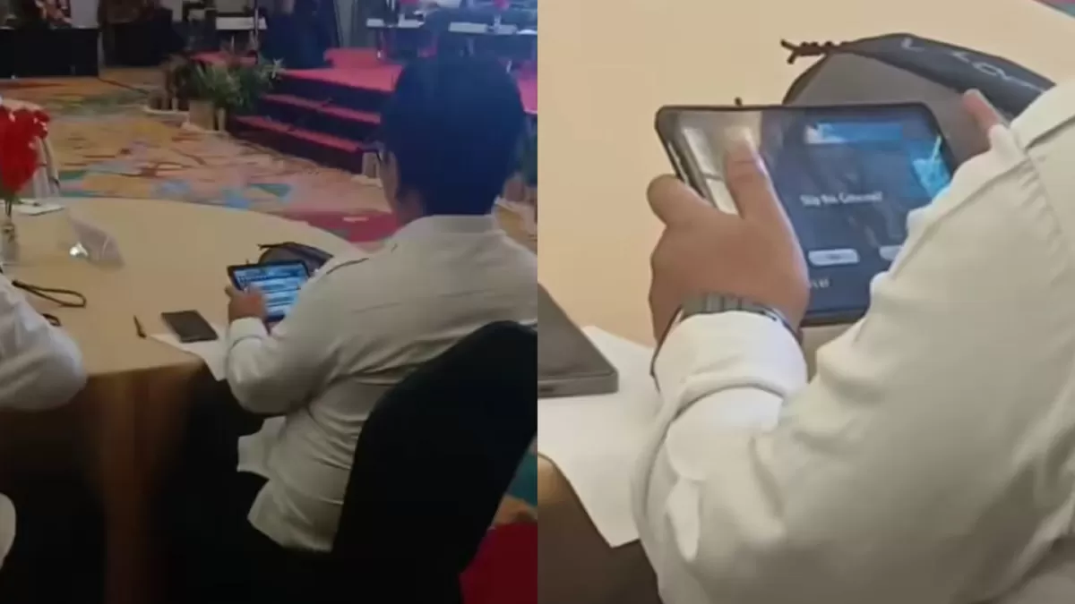Kepala BGN Jambi diduga main game saat rapat bersama Gubernur Jambi. (Instagram/infojambi.id)