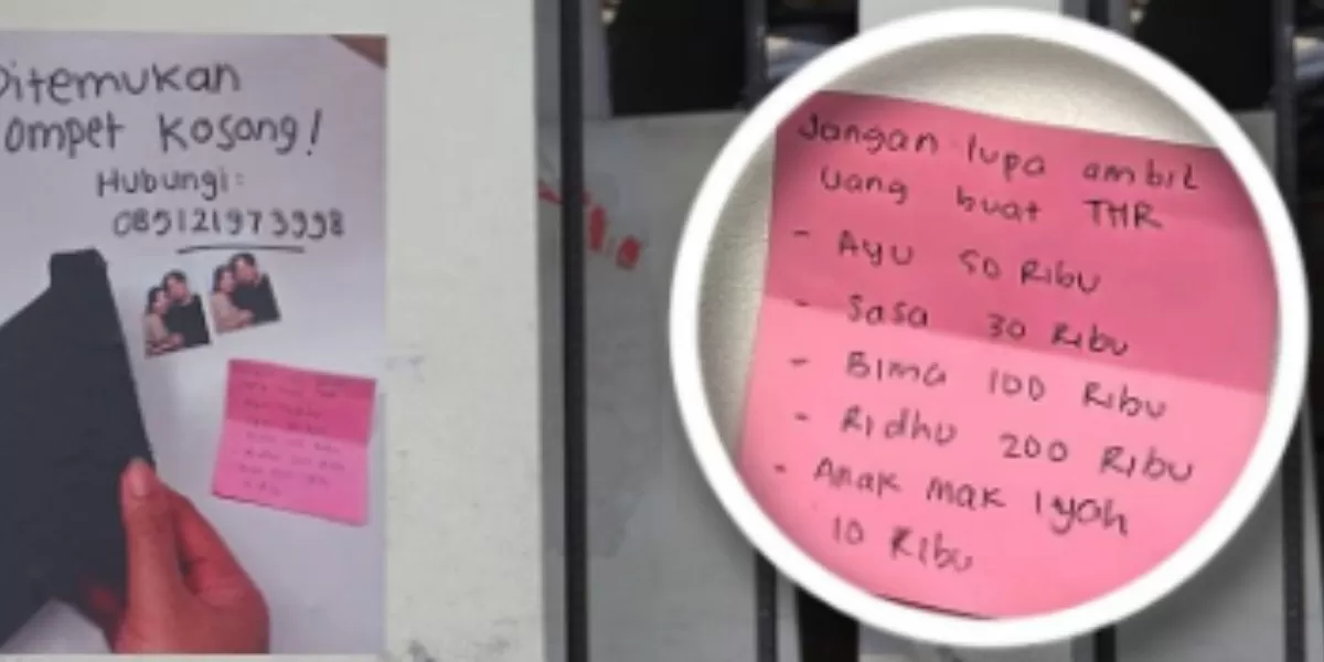 Mengintip viralnya dompet hilang di kawasan Blok M, Jakarta Selatan yang berisi daftar THR pada momentum Lebaran 2026. (Instagram.com/@folkative)