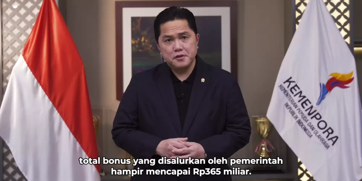 Menteri Pemuda dan Olahraga, Erick Thohir sampaikan bonus yang diterima oleh atlet ASEAN Para Games. (Press Release Bakom RI)