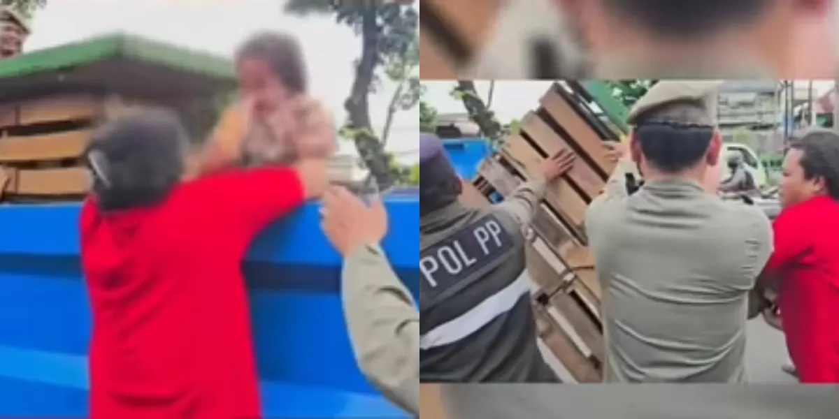 Viral insiden penertiban PKL di daerah Ciracas, Jakarta Timur yang dilakukan oleh oknum Satpol PP hingga jadi sorotan netizen. (Instagram.com/@gmki.palangkaraya)