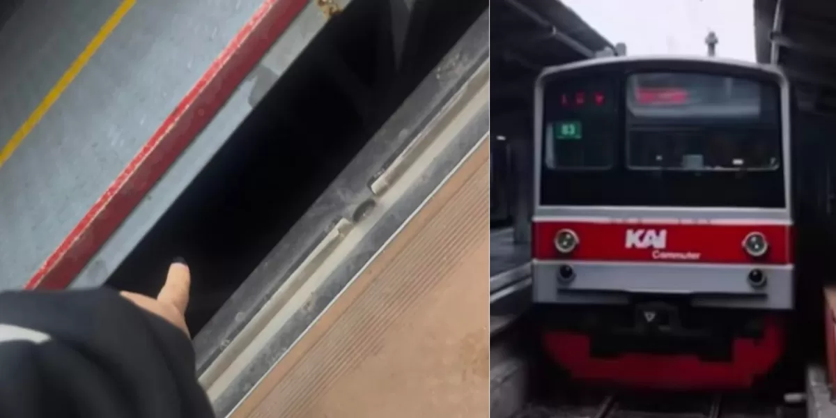 Seorang pria dipergoki penumpang KRL di bawah peron Stasiun Kebayoran belum lama ini, viral di media sosial. (Instagram.com/@commuterline)