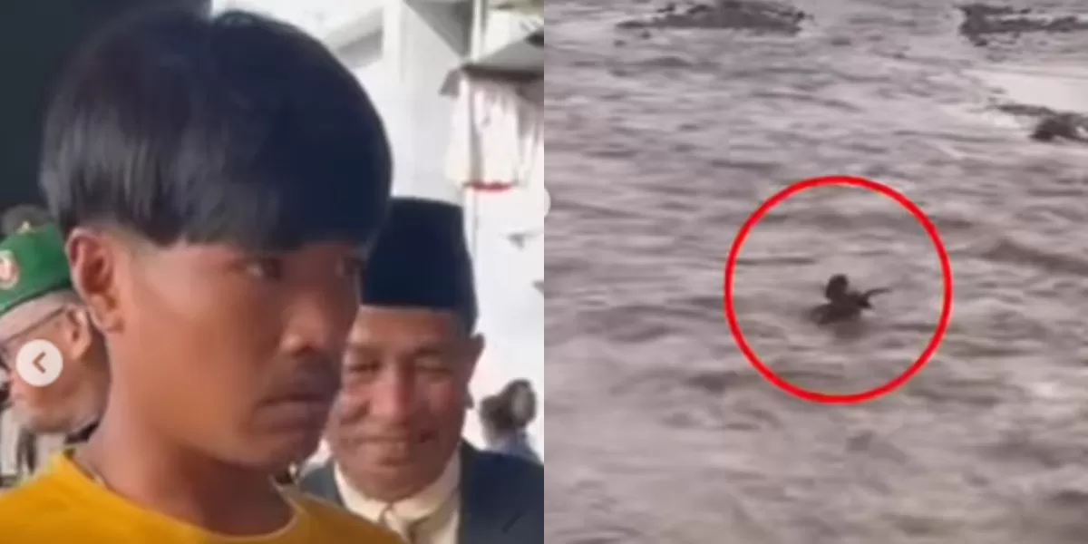 Mengintip aksi heroik seorang pemuda asal Padang Pariaman yang sempat viral menyelamatkan lansia dari derasnya sungai Batang Anai. (Instagram.com/@undercover.id)