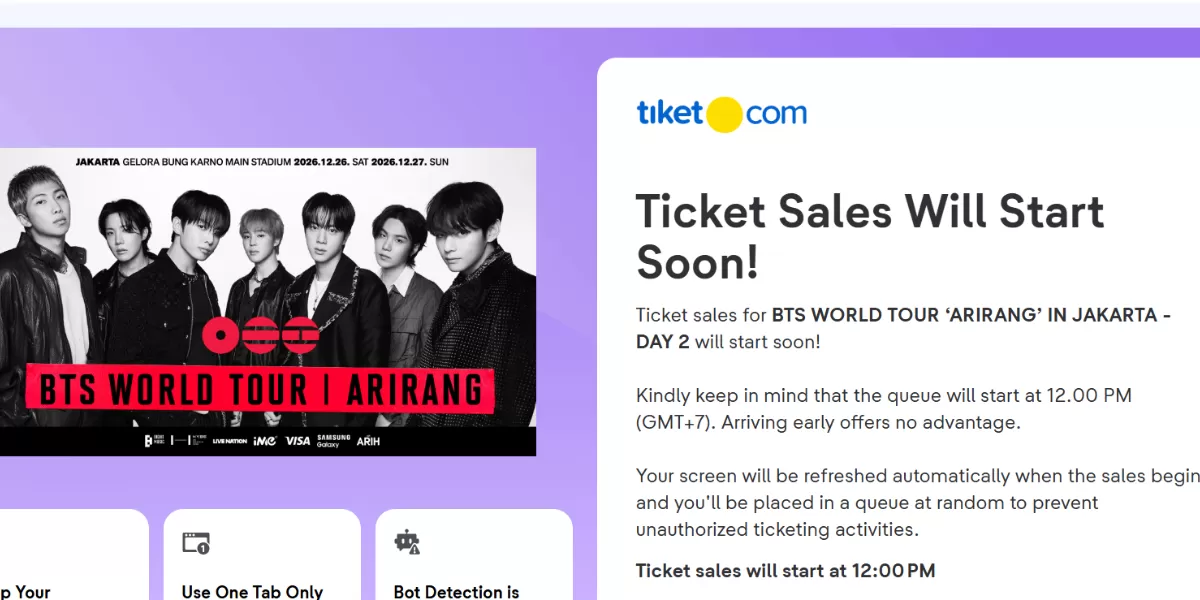 Link tiket konser BTS Jakarta