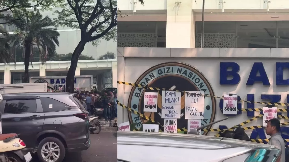 Gedung BGN digeruduk massa yang meminta audit pelaksanaan MBG (Threads/maureenicious)