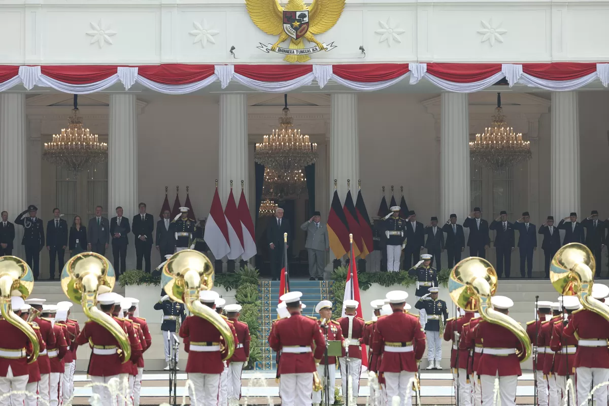 Sambutan kunjungan kenegaraan Presiden Republik Federal Jerman, Frank-Walter Steinmeier. (Press Release Badan Komunikasi Pemerintah (Bakom) RI)