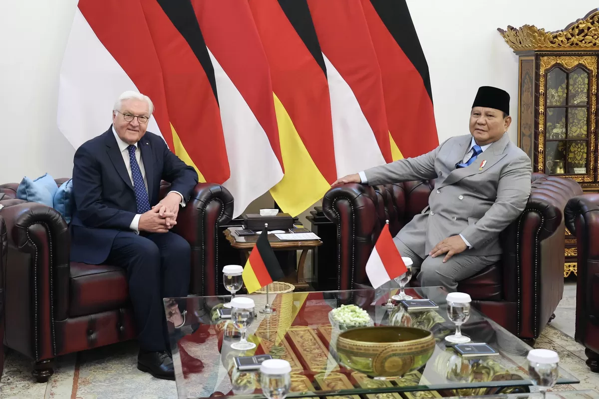 Prabowo bersama Presiden Jerman, Frank-Walter Steinmeier. (Press Release Badan Komunikasi Pemerintah (Bakom) RI)