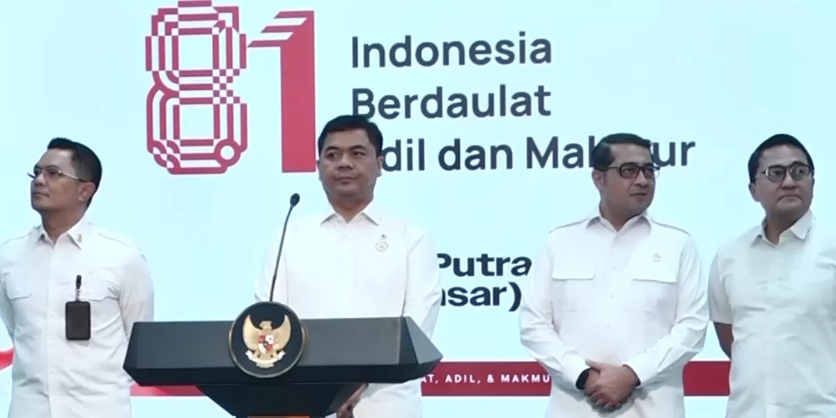 Pemerintah resmi luncurkan logo dan identitas visual jelang HUT ke 81 RI yang diumumkan di Istana Negara, Jakarta. (Bakom RI)