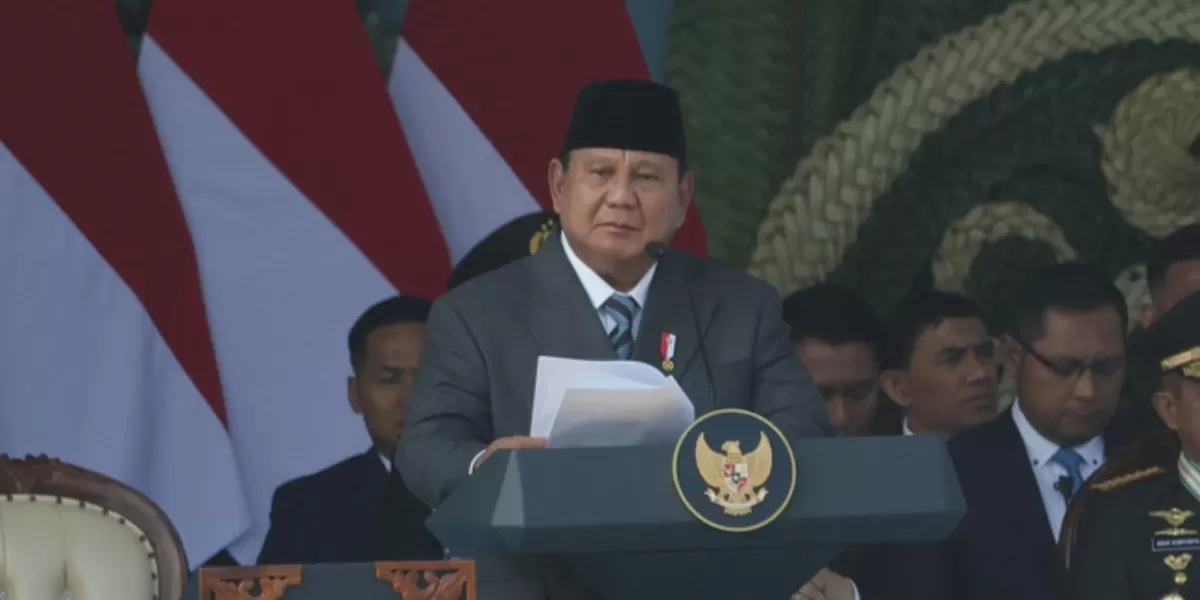 Presiden Prabowo Subianto dalam pidato peringatan Hari Bhayangkara menegaskan soal kritik dan demokrasi di Indonesia. (Bakom RI)