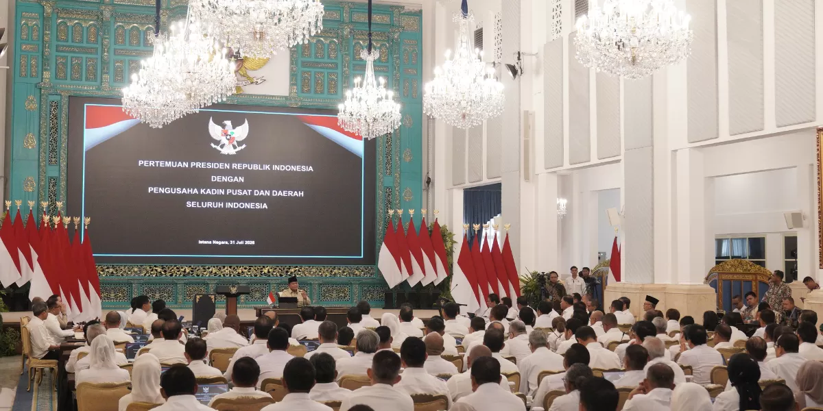 Pertemuan pengusaha dari Kamar Dagang dan Industri Indonesia (Kadin) di Istana Negara, Jakarta, Jumat (31/7/26) (Press Release Badan Komunikasi Pemerintah (Bakom) RI)