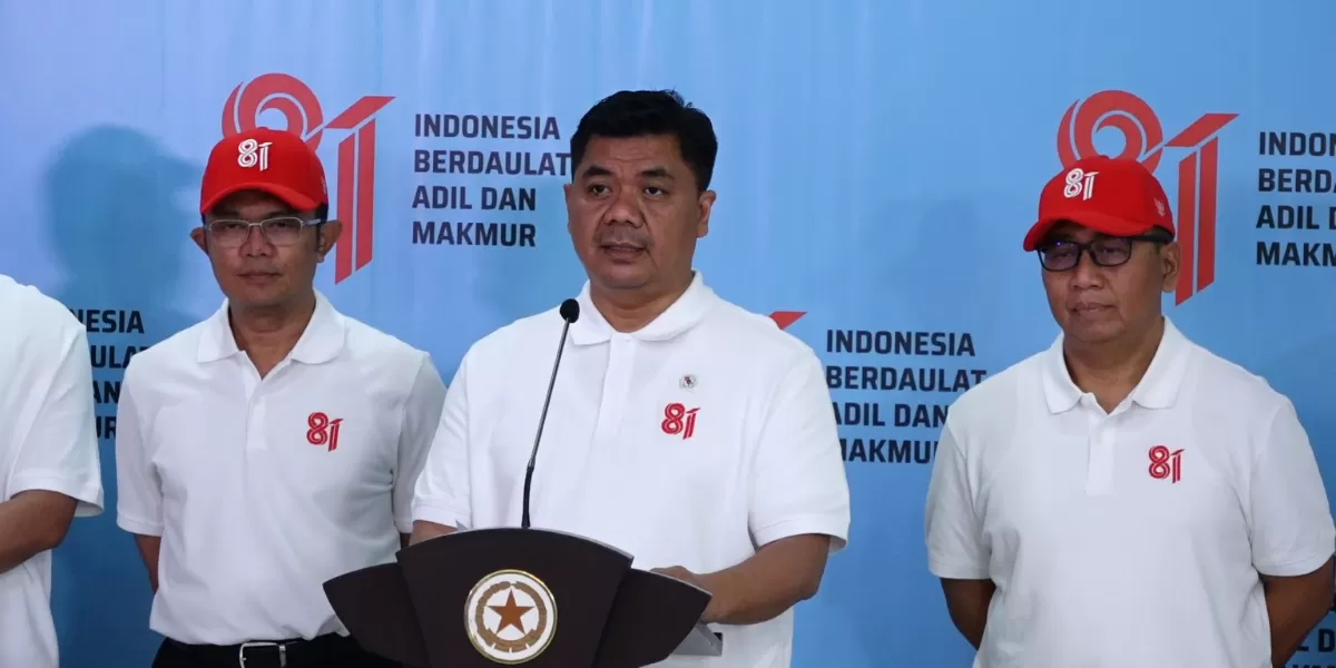 Wamensesneg, Juri Ardiantoro dalam konferensi pers di Istana Kepresidenan, Jakarta. (Press Release Badan Komunikasi Pemerintah (Bakom) RI)