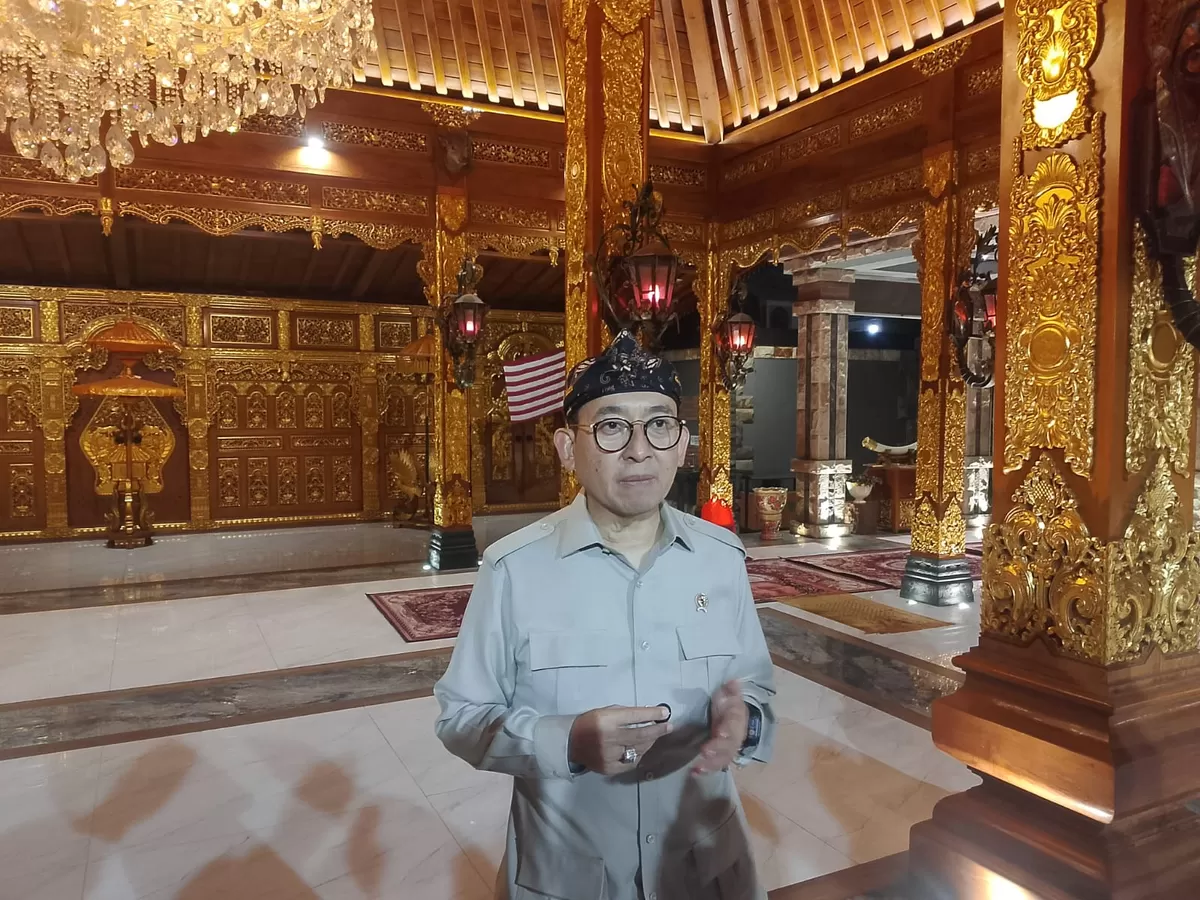 Menteri Kebudayaan Republik Indonesia, Prof. Dr. Fadli Zon, S.S., M.Sc. di Kraton Majapahit Jakarta pada Rabu (12/8/26). (Ragil Firdaus/Senayan Post)
