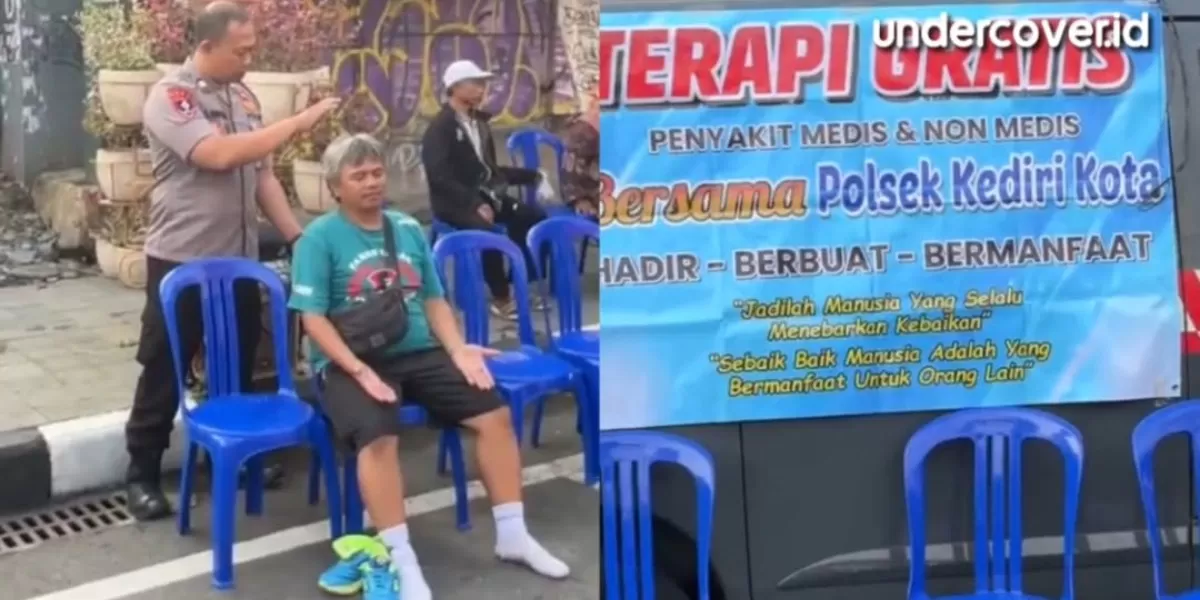 Mengintip terapi unik yang diklaim berasal dari energi alam oleh anggota polisi di Kediri, Jawa Timur. (Instagram.com/@undercover.id)