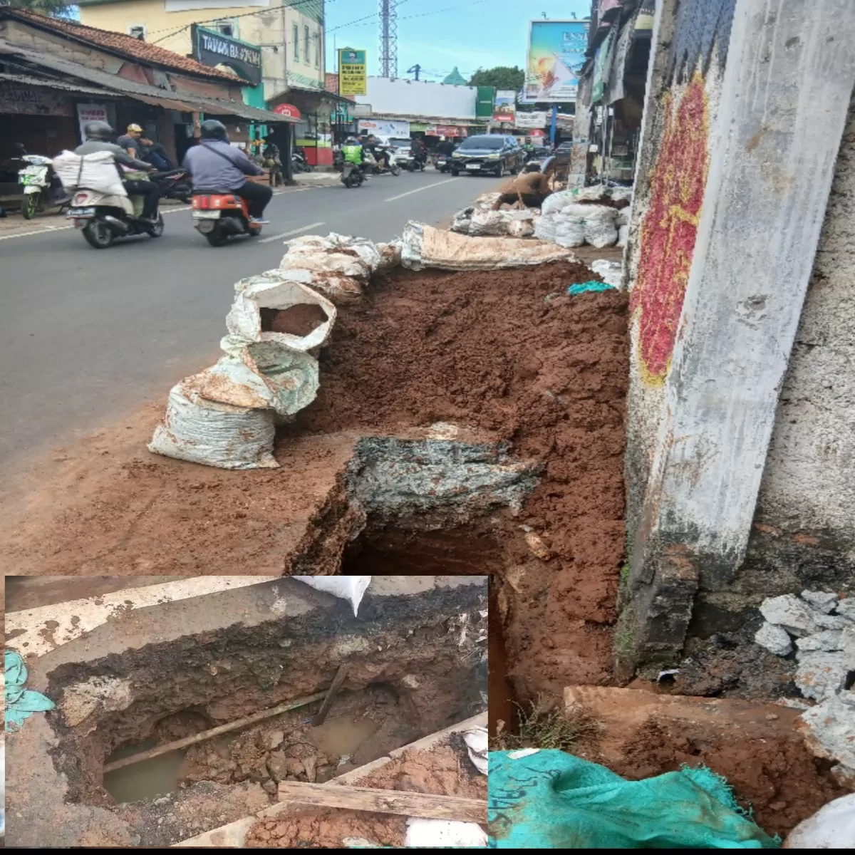 Akibat aktivitas galian di sepadan jalan