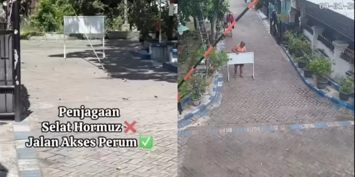 Menyoroti aksi viral seorang pria di Perum Sidokare, Sidoarjo yang diduga memblokir sepihak pengguna jalan yang melintas pada area rumahnya. (Instagram.com/@undercover.id)
