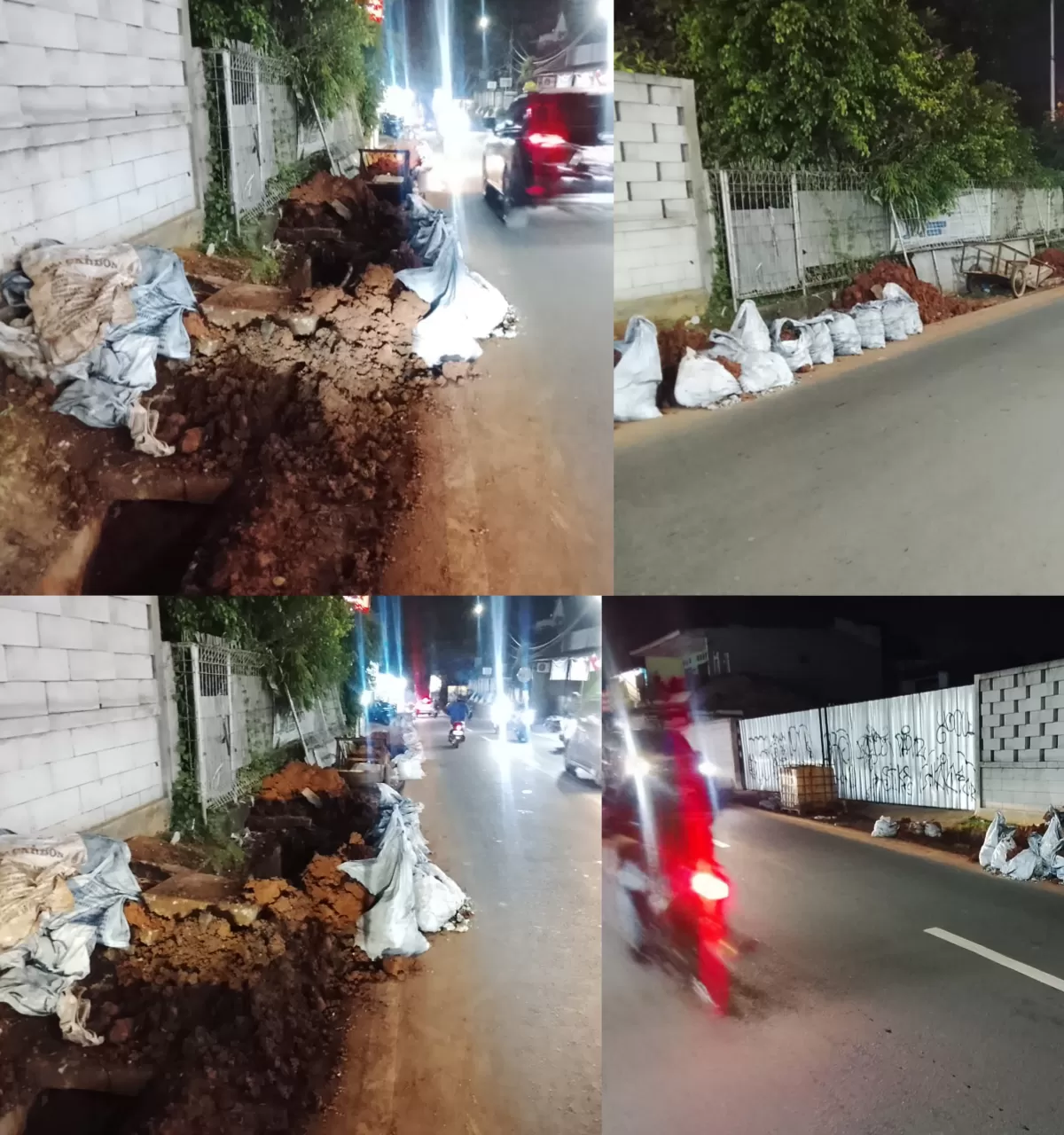 Pemandangan di Jalan Merpati Raya pada malam hari tampak berbeda ...