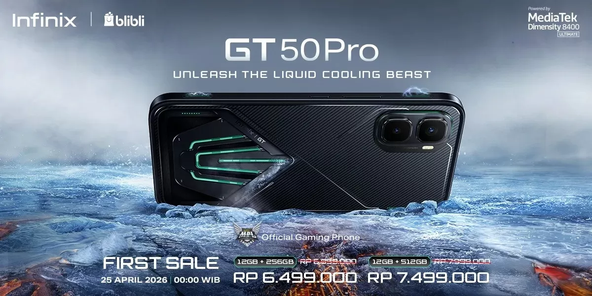 Perangkat ini tampil dengan desain futuristik khas seri GT, Infinix GT 50 Pro