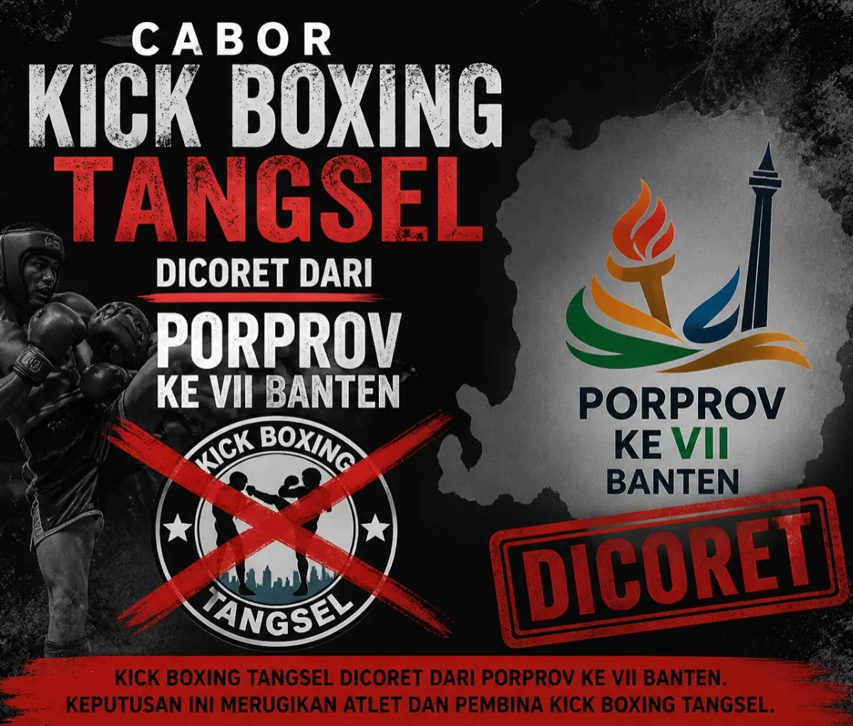 Absennya kick boxing memunculkan tanda tanya besar di kalangan pelaku olahraga, khususnya di Tangerang Selatan.