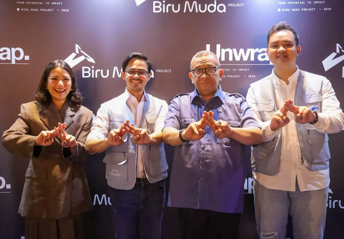 Pelantikan Biru Muda Project bertajuk &ldquo;UNWRAP: From Potential to Impact Conference 2026&rdquo; di Jakarta,