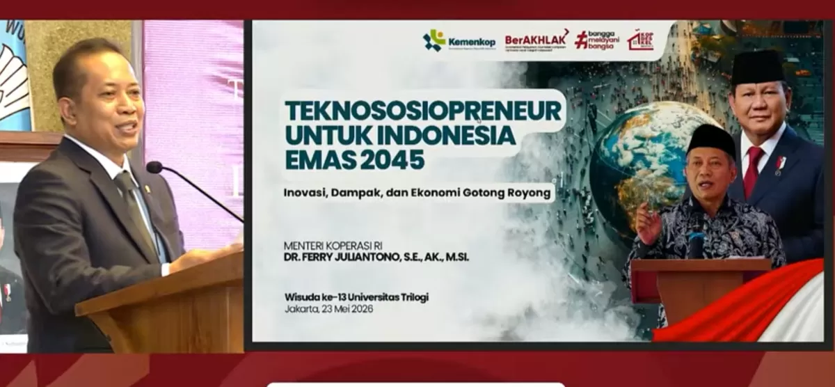 Kehadiran Menteri Koperasi menjadi sorotan dalam prosesi wisuda tahun ini karena membawa pesan langsung Presiden RI Prabowo Subianto