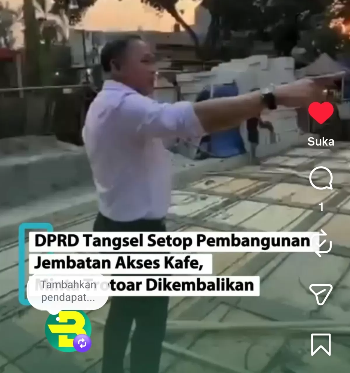 Dalam peninjauan itu, Julham meminta agar seluruh material proyek dibersihkan dan kondisi trotoar dikembalikan seperti semula dalam waktu 1x24 jam