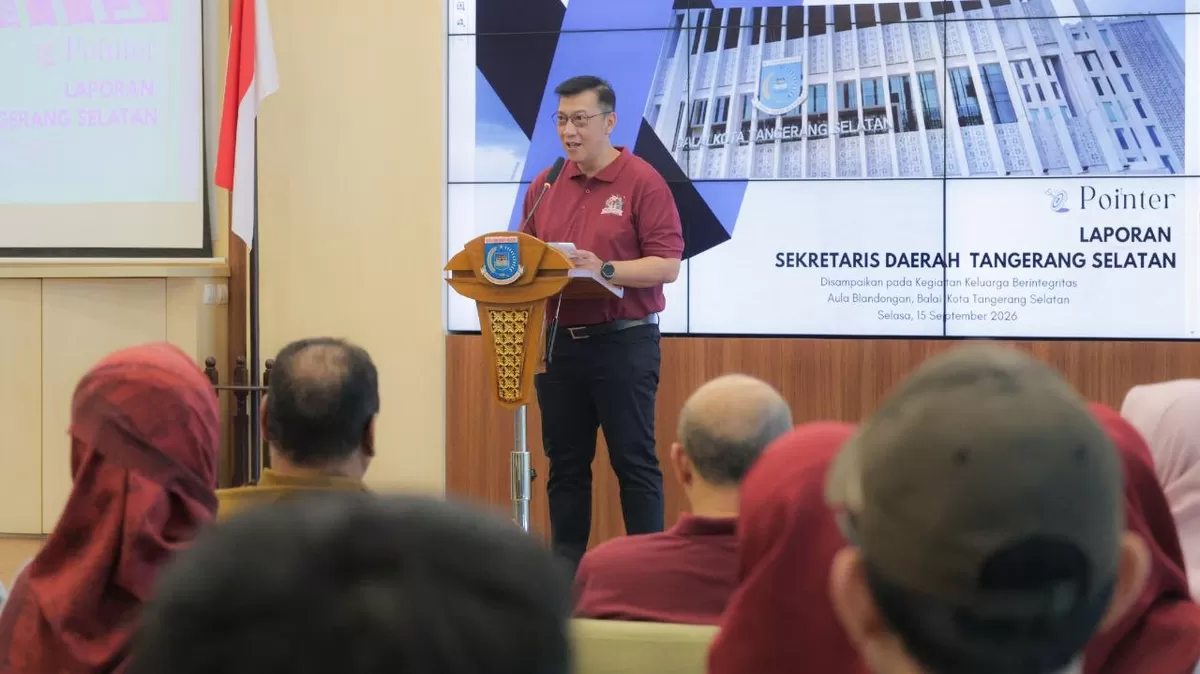 Sekretaris Daerah (Sekda) Kota Tangerang Selatan Bambang Noertjahjo dalam kegiatan penguatan integritas yang digelar di Ruang Blandongan