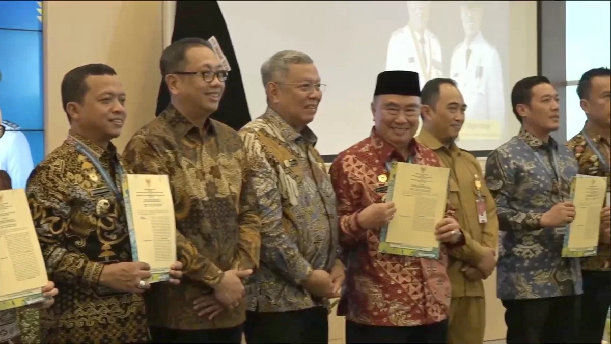 Perjanjian Kerja Sama Replikasi dan Pemanfaatan SISGITA, yang digelar di Aula Blandongan Lantai 4, Pusat Pemerintahan Kota (Puspemkot) Tangerang Selatan