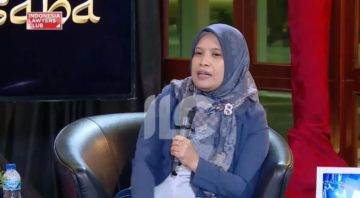 Foto: Syafrida Rasahan saat membahas temuan Ombudsman mengenai dugaan pungli dan kondisi lapas dalam tayangan YouTube Indonesia Lawyer Club.