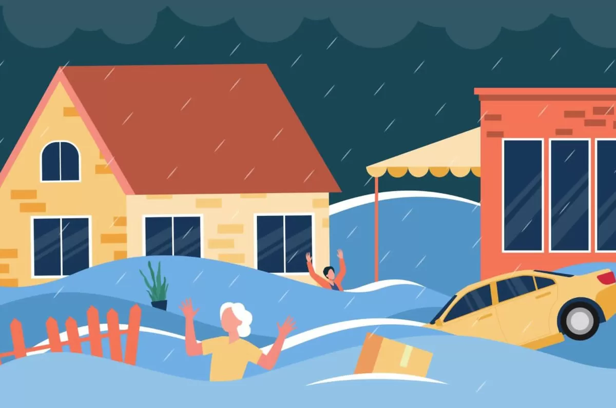 Ilustrasi potensi banjir rob di sejumlah wilayah pesisir Jawa Timur pada periode 4&ndash;10 Oktober 2026. (Magnific)