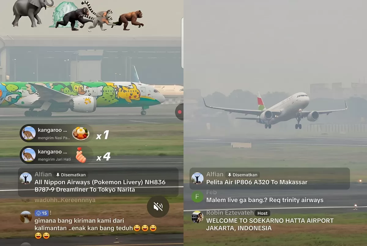 Unggahan Threads memperlihatkan kondisi Bandara Soekarno-Hatta yang disebut tertutup kabut asap pada pagi hari. (Foto: Threads/@defiaz)