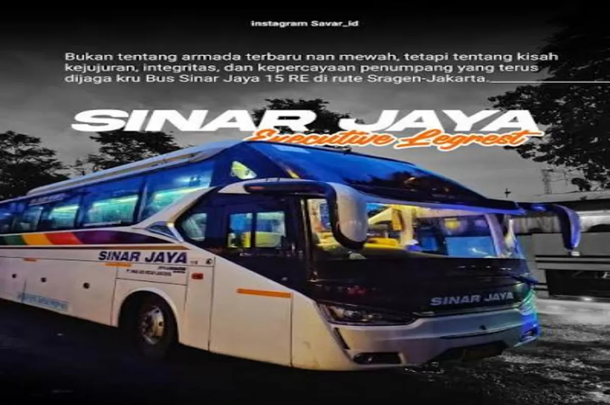 Lengkap! Jadwal Bus PO Sinar Jaya Jakarta&ndash;Sumatera Januari 2026, Harga Tiket dan Jam Berangkat (Instagram official )