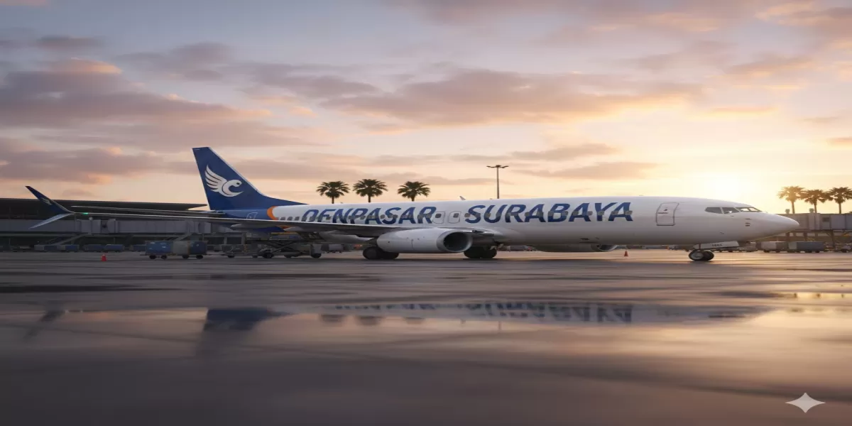 Penerbangan Denpasar&ndash;Surabaya Pagi dan Sore, Rute Favorit Penumpang Januari 2026 (Ilustrasi gambar )