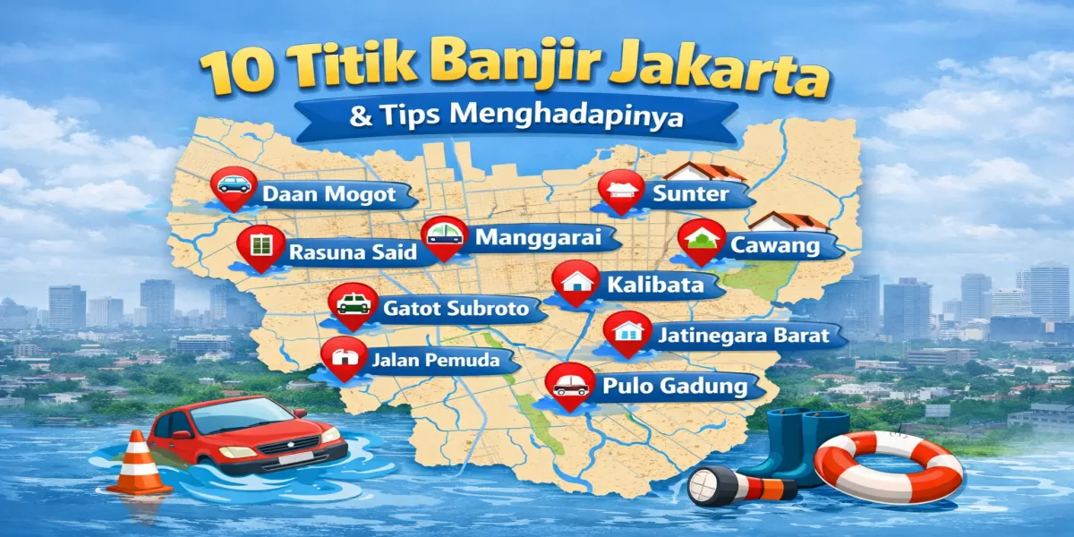 Warga Jakarta Wajib Tahu! Titik Banjir Paling Sering dan Solusi Aman untuk Warga (Ilustrasi gambar )