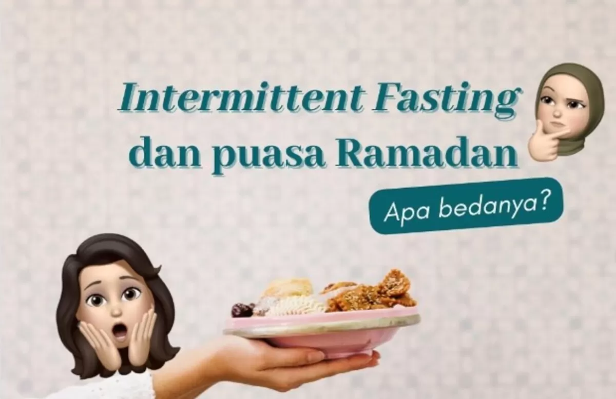 Ilustrasi perbedaan Intermittent Fasting dan Puasa Ramadan (dietela)