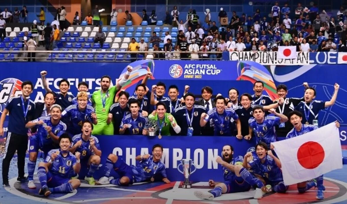 Timnas Futsal Jepang saat menjuarai Piala Asia tahun 2022 di Kuwait (JFA)