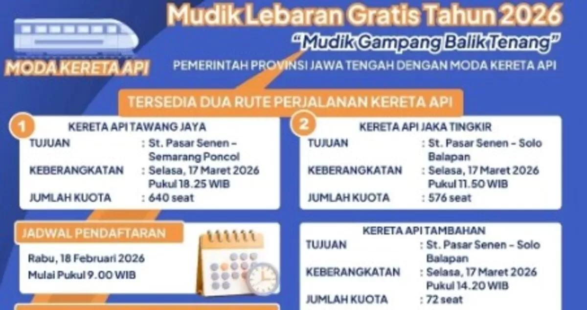 Mudik Gratis Lebaran 2026 bersama Pemprov Jateng (Pemprov Jateng)