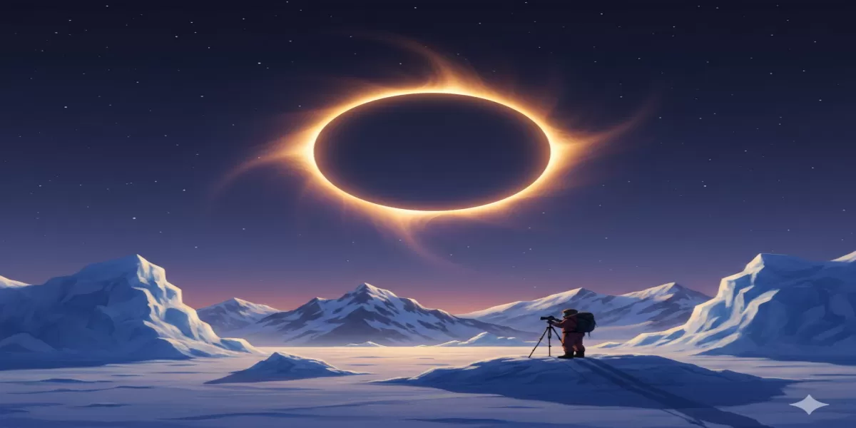 Link Live Streaming Ring of Fire 2026: Gerhana Matahari Cincin Malam Ini, Puncak 19.12 WIB (Ilustrasi gambar )