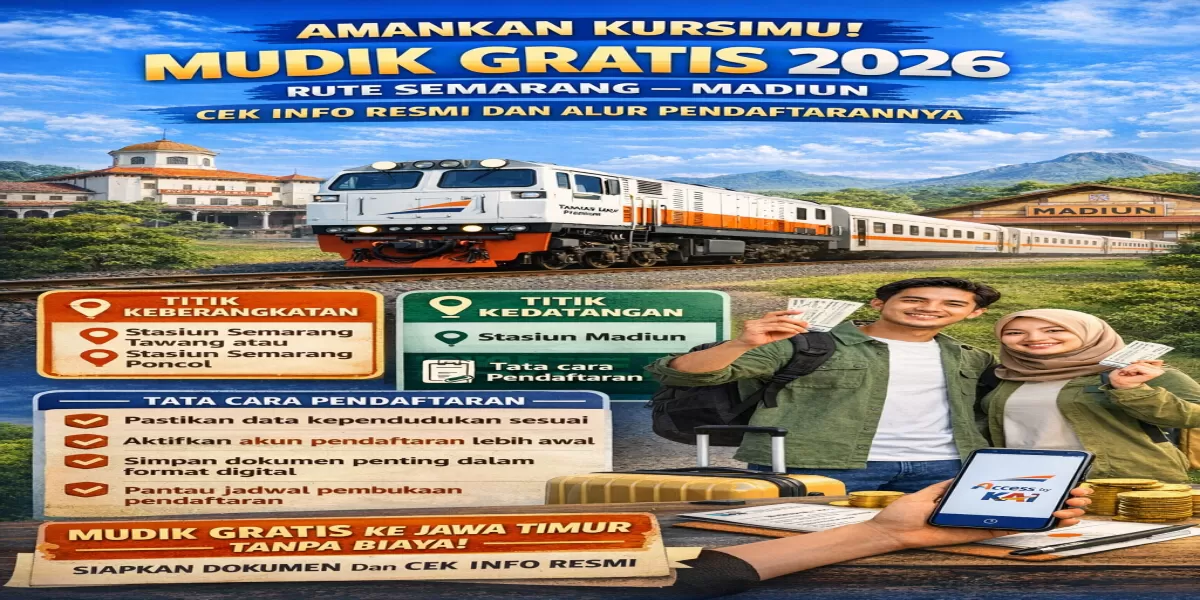 Amankan Kursimu! Mudik Gratis 2026 Rute Semarang&ndash;Madiun, Cek Info Resmi dan Alur Pendaftarannya (Ilustrasi gambar )