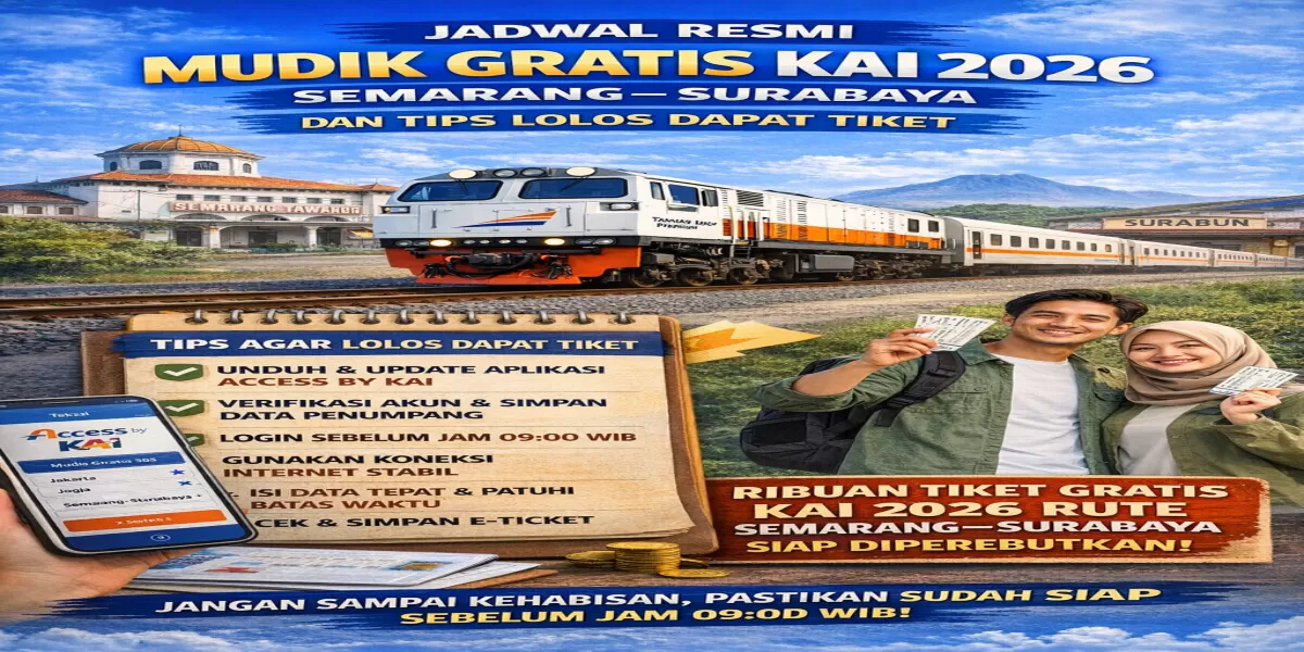 Jadwal Resmi Mudik Gratis KAI 2026 Semarang&ndash;Surabaya dan Tips Lolos Dapat Tiket (Ilustrasi gambar )