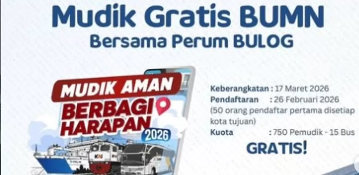 Mudik Gratis BUMN 2026 Bersama Perum Bulog (Perum Bulog)